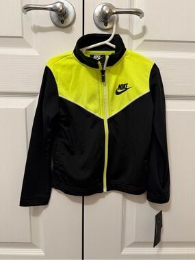 NWT: Nike Black Jacket with Neon Yellow Panel